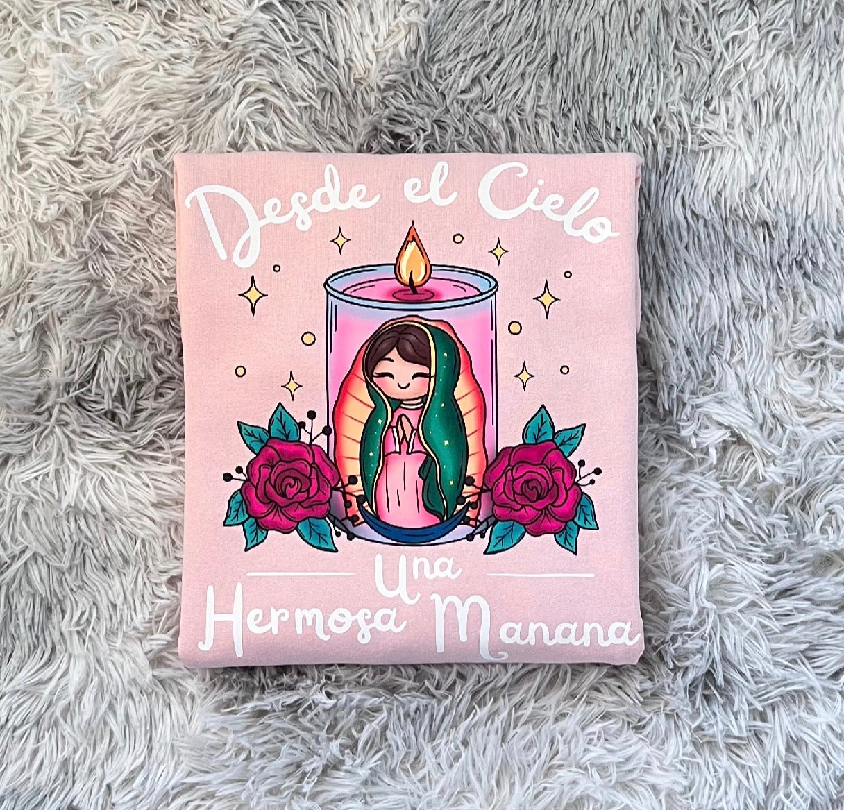 Pink Virgencita Crewneck