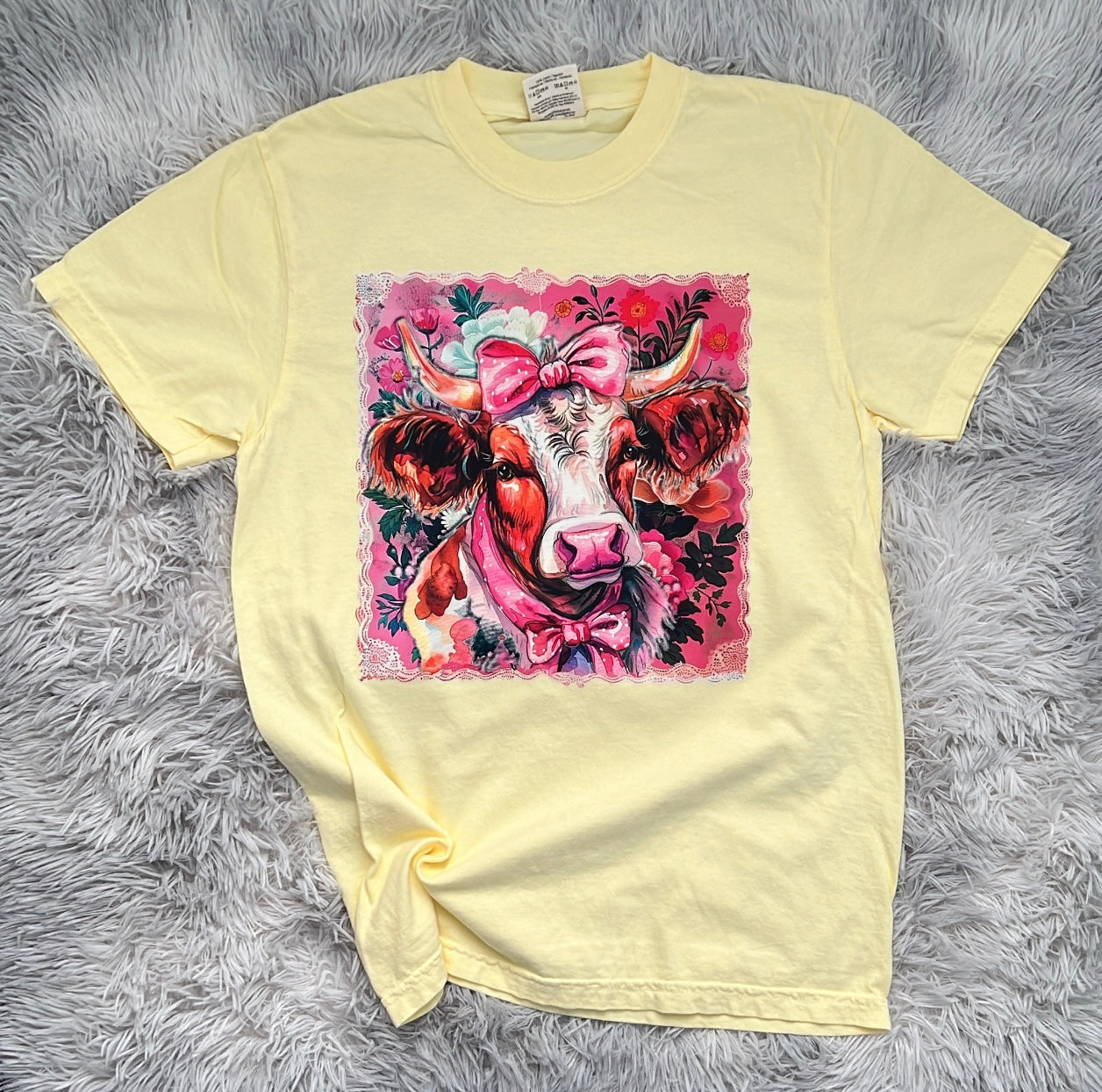 Pink Bow Cow Tee