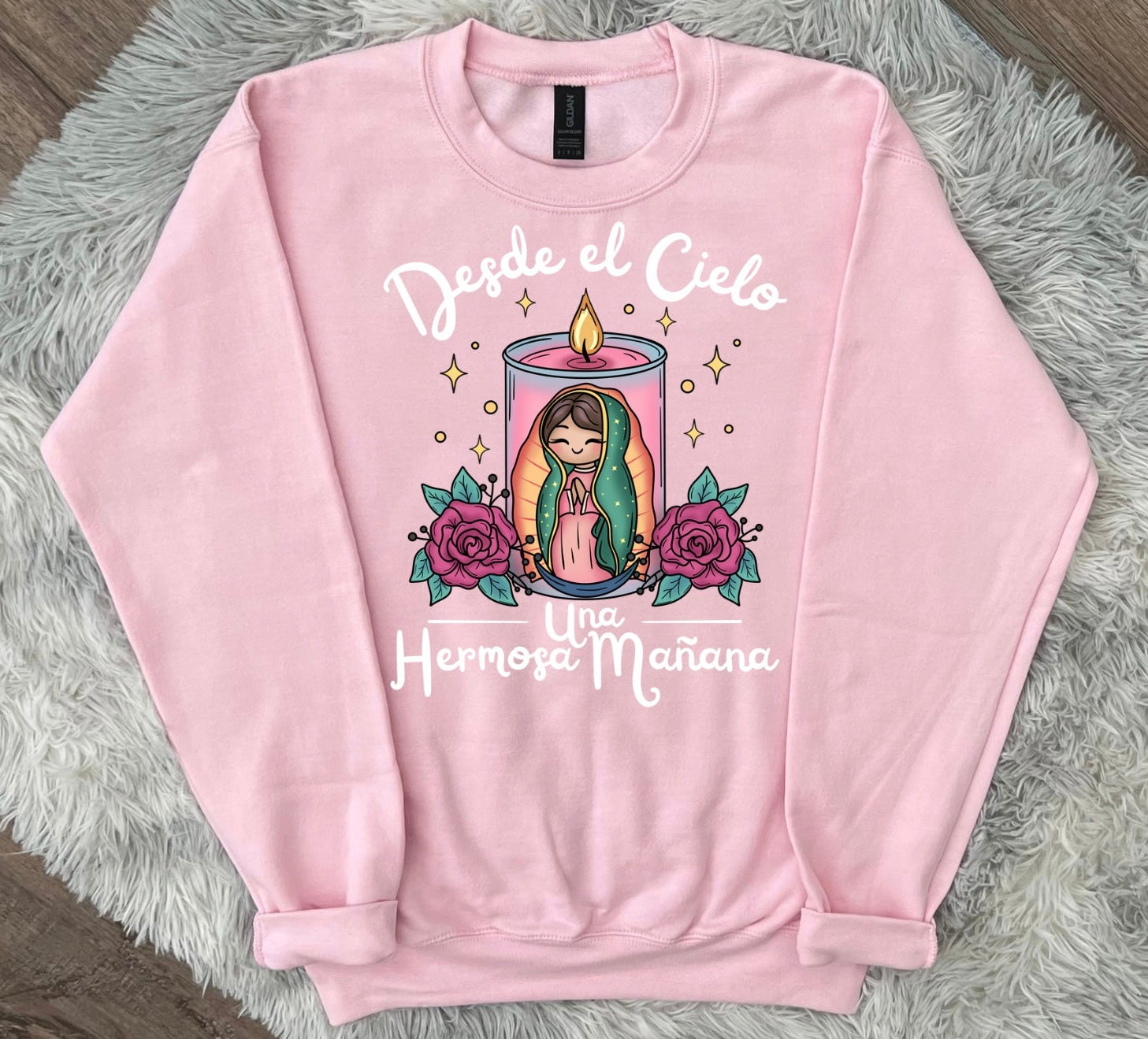 Pink Virgencita Crewneck