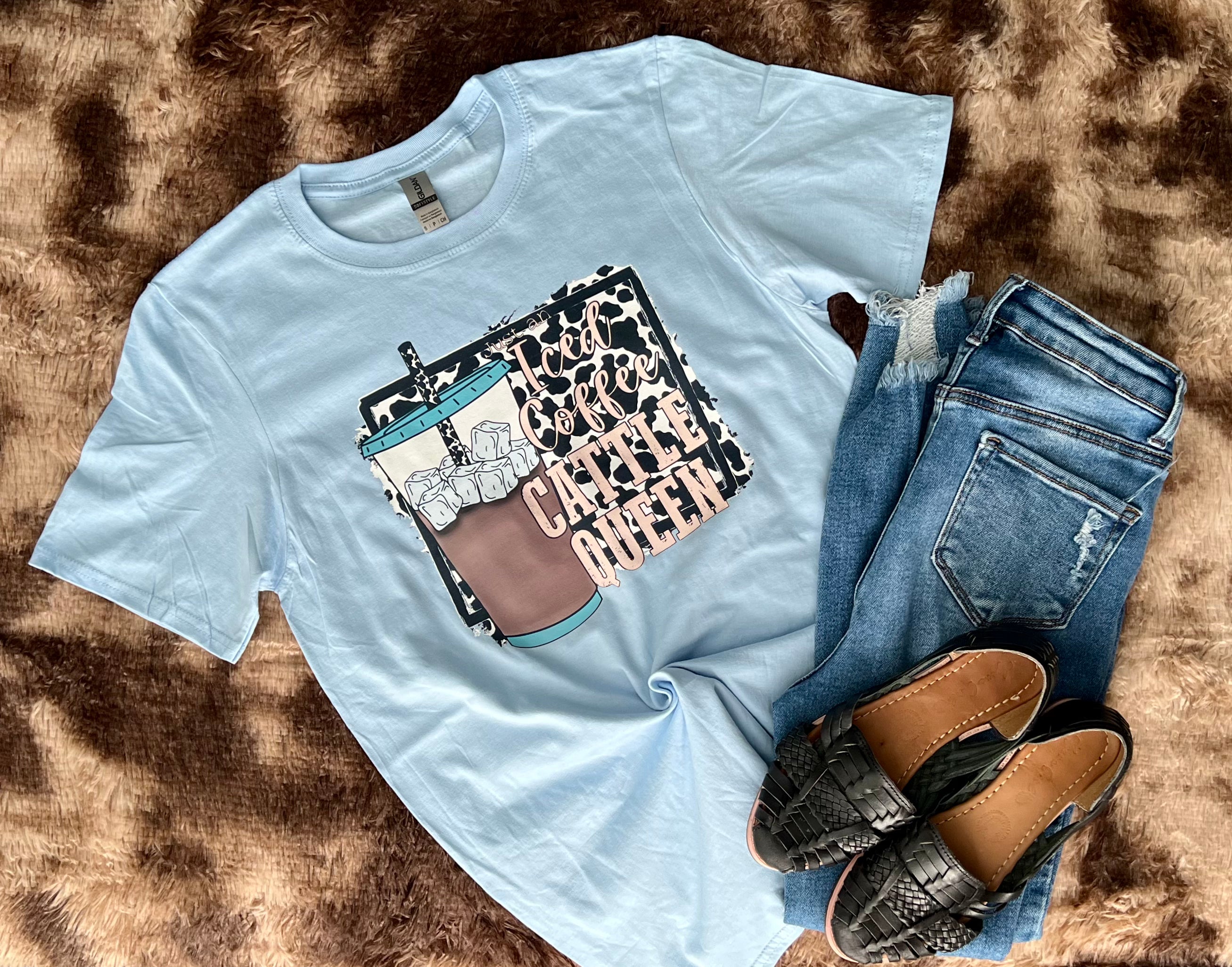 Iced Coffee Cattle Queen Tee